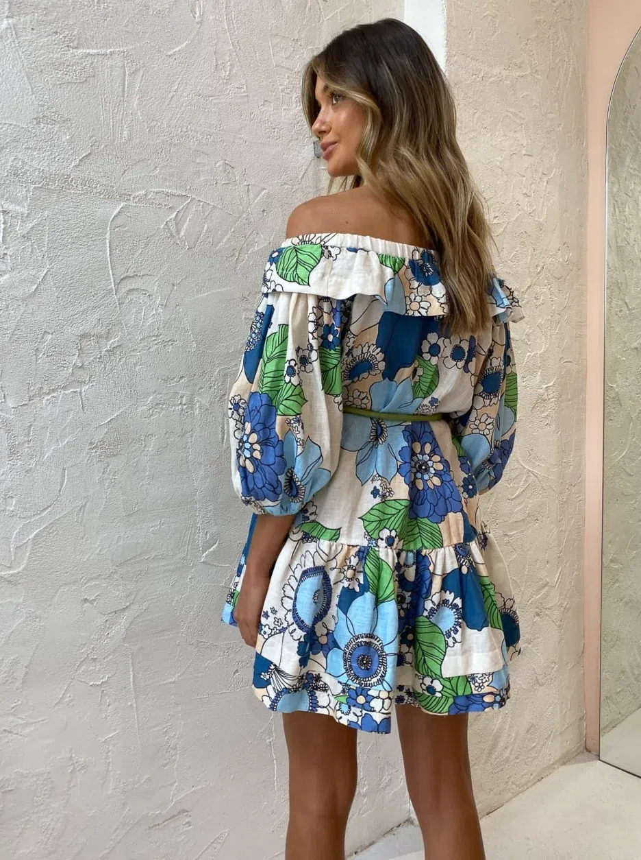 Alemais Farrah Ruffle Mini Dress Floral Size 14 - Image 4