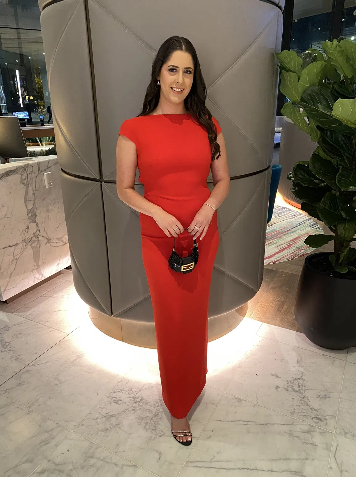 Carla Zampatti Bareback Beauty Gown Red Size 10 - Image 1