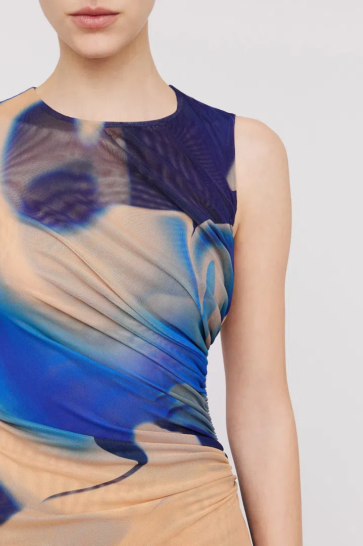 Scanlan Theodore Italian Watercolour Print Dress Blue Size 6 - Image 4