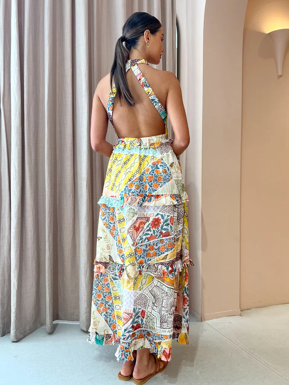 Kate Ford Zellejie Long Layered Dress in Multi Size 8 - Image 3