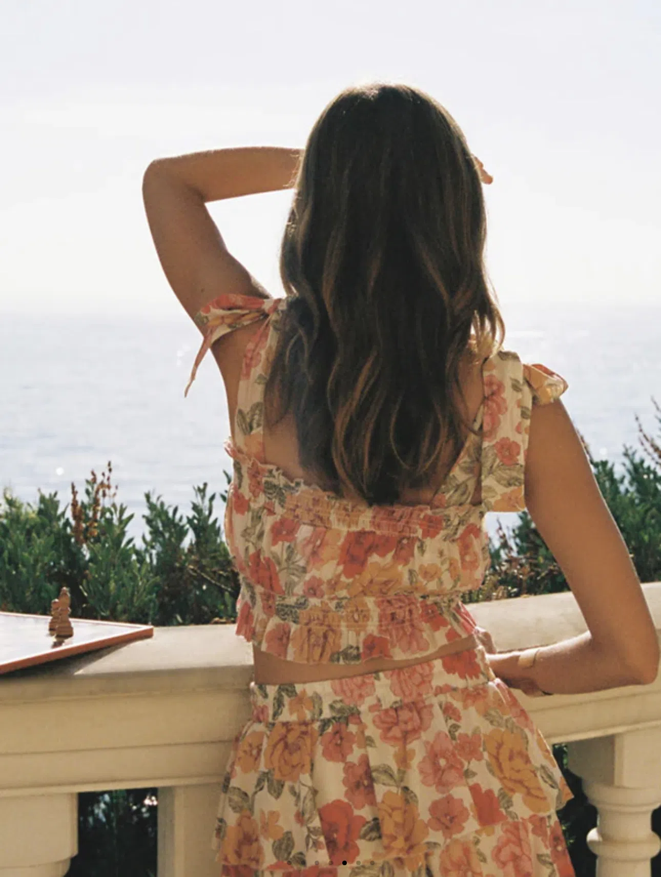 Kivari Camela Shirred Top Size 14 and Midi Skirt Size 10 Set Floral - Image 4