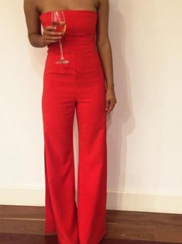 Love Nookie Red Strapless Jumpsuit Size medium - Image 3