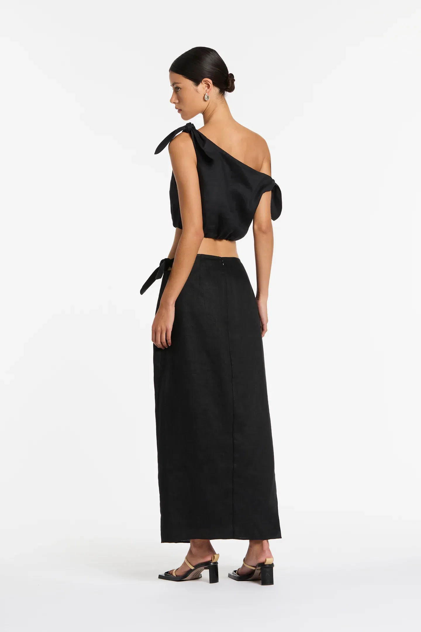 Sir the Label Bettina Tie Crop and Midi Skirt Set in Black Size 0 / Au 6 - Image 3