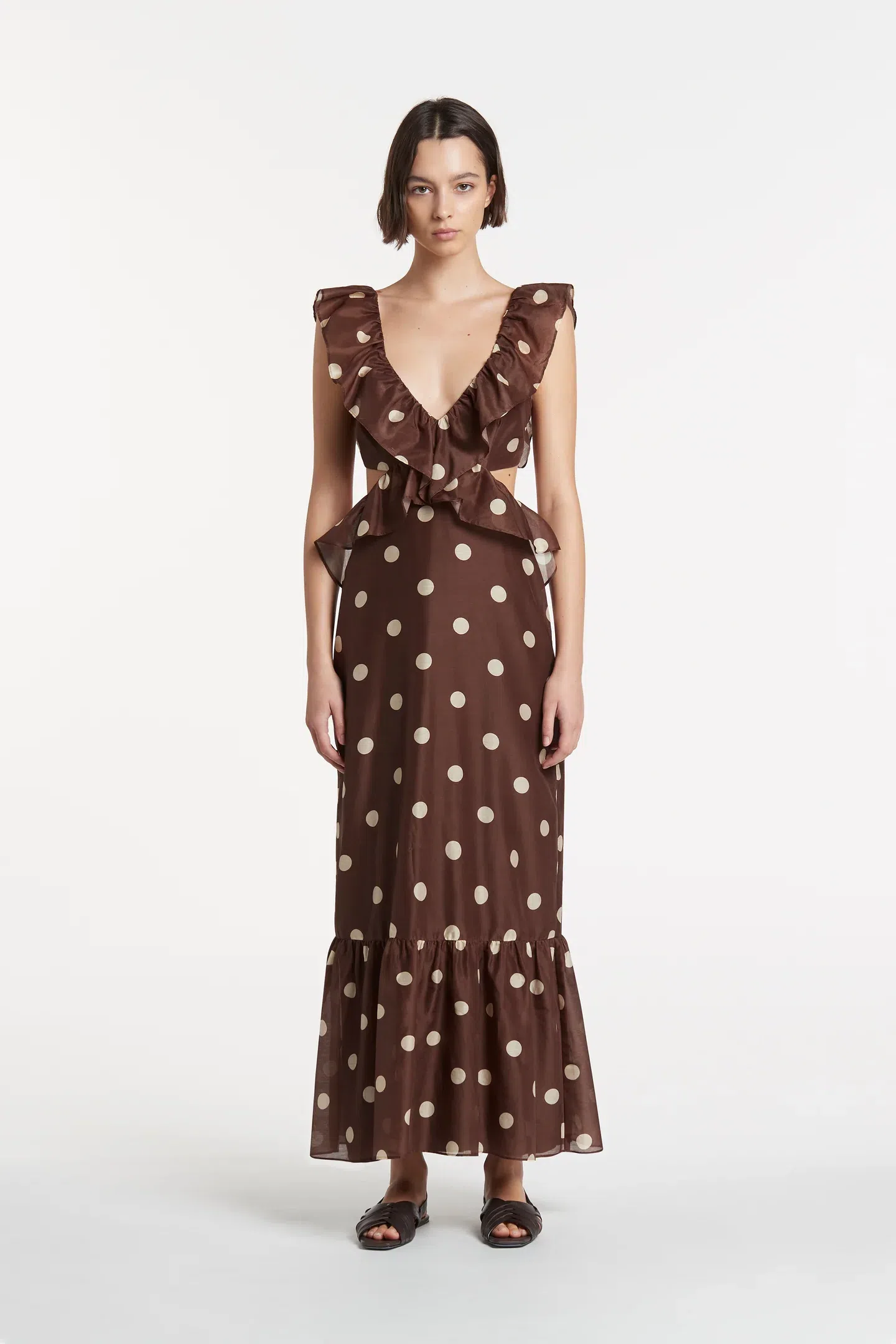 Sir the Label Vivi Frill Maxi Dress in Marlon Polka Dot Size 1/AU 8 - Image 1