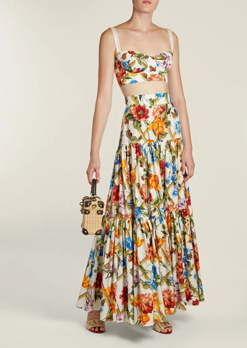 Dolce and Gabbana Bustier and Skirt Set Print Size 6 - Image 1