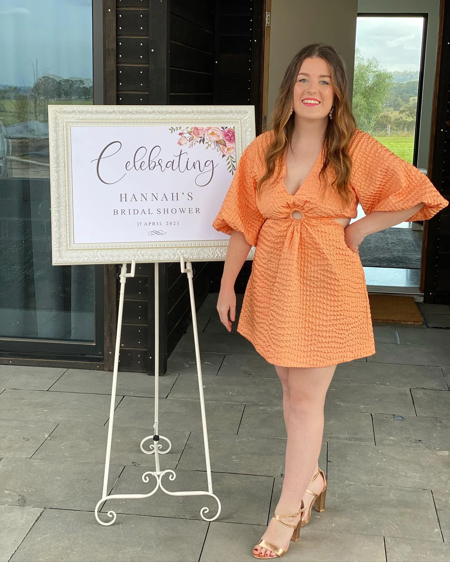 Sheike Sadie Mini Dress Peach Size AU 10 - Image 3