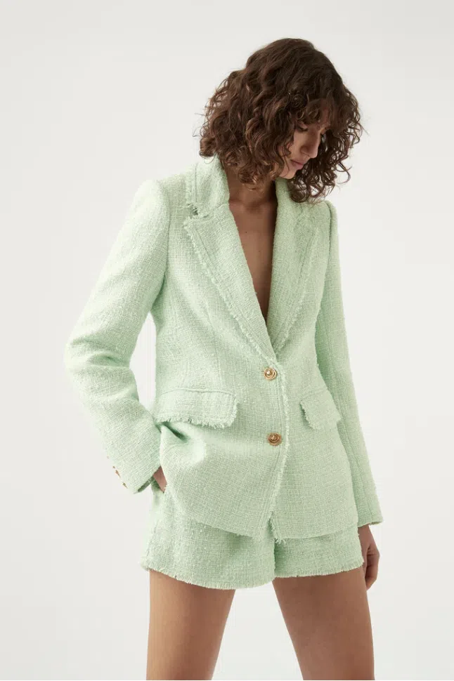 Aje Danielle Boucle Jacket Green Size AU 14 - Image 2
