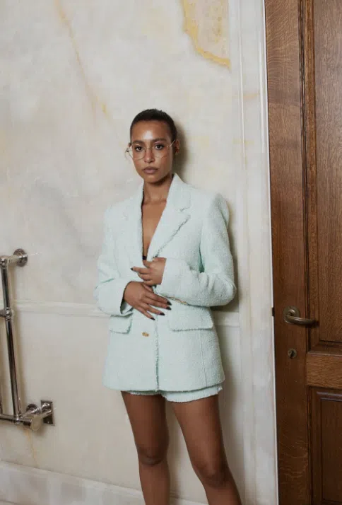 Aje Danielle Boucle Jacket Green Size AU 14 - Image 6