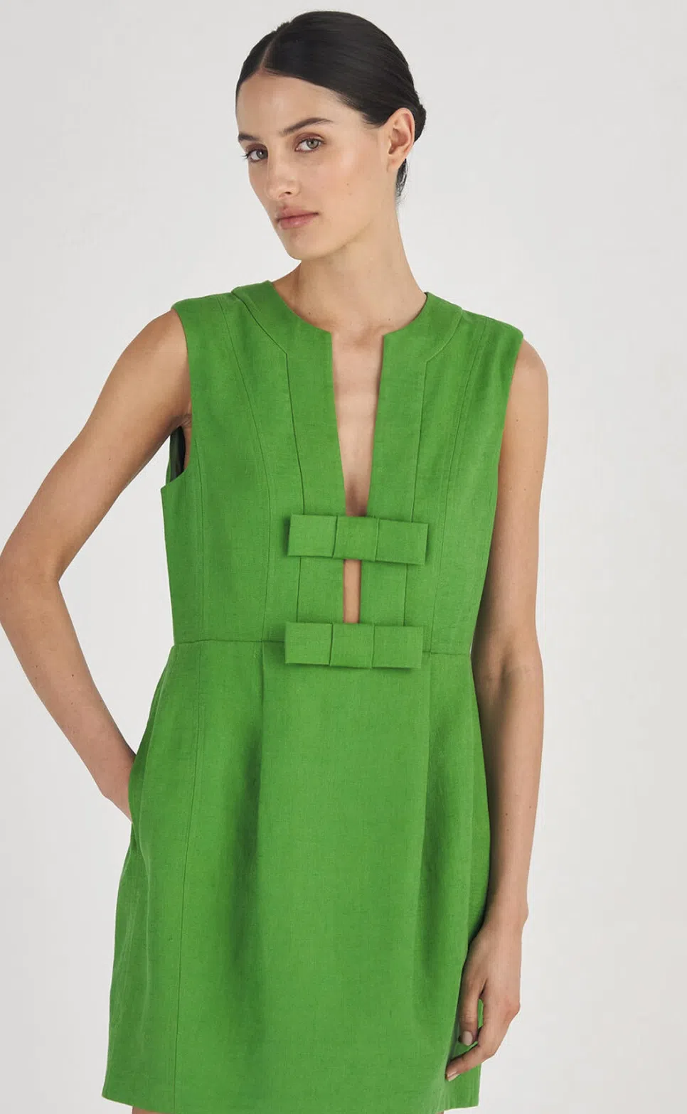 Oroton Bow Short Dress in Garden Garden Size 12 - Image 3