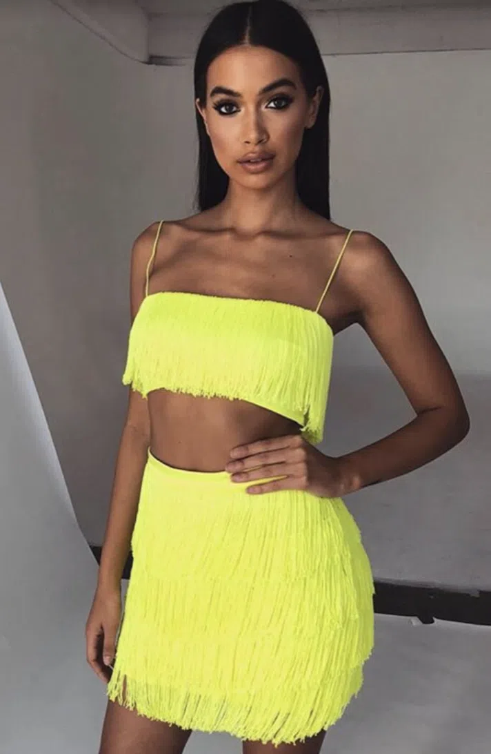 Meshki Sofia Fringe Set Yellow Size M/AU 10 - Image 2