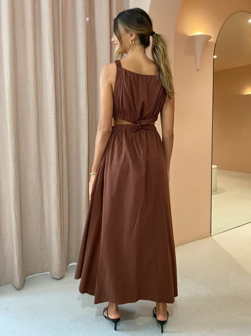 Camilla and Marc Coppola Maxi Dress in Cinnamon Chocolate Brown Size 8 - Image 4
