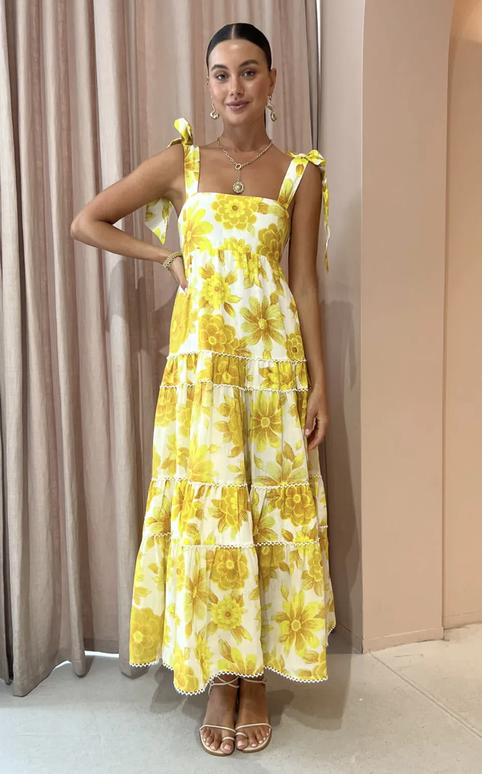 Alemais Sonny Midi Dress in Lemon Size 12 - Image 4