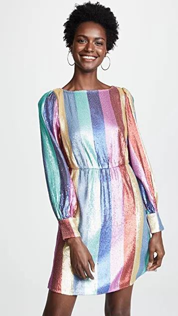 Rixo Ava Sequin Rainbow Mini Dress size M - Image 2