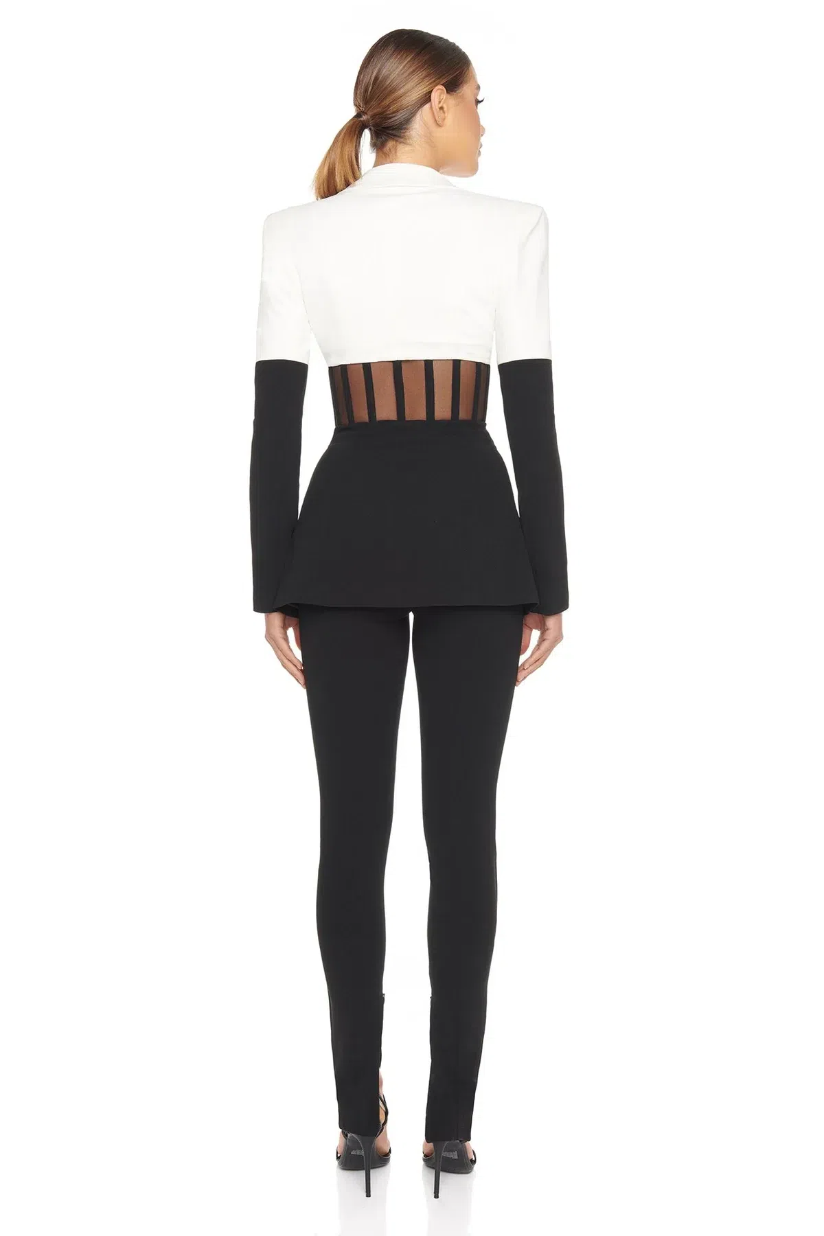  Eliya the Label Kira Blazer Size 8 and Pants Size 6 Set Black/White - Image 2