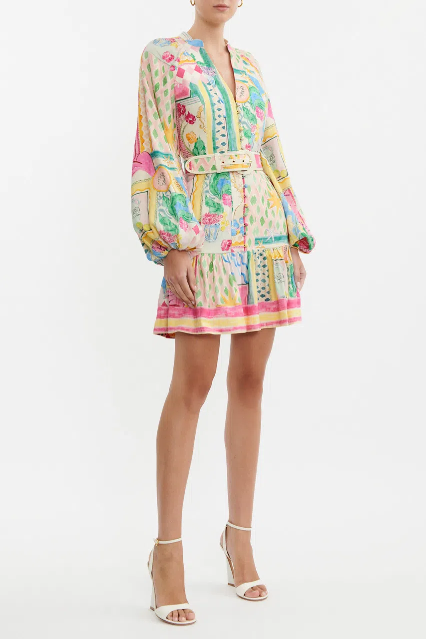 Rebecca Vallance Le Mur Rose Mini Dress Multi Size 8 - Image 1