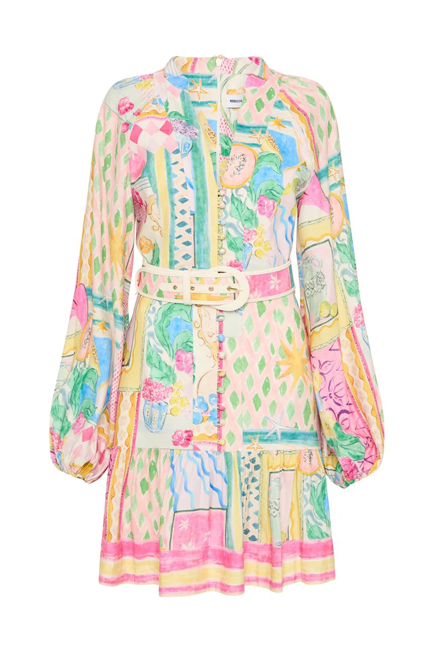 Rebecca Vallance Le Mur Rose Mini Dress Multi Size 10  - Image 4