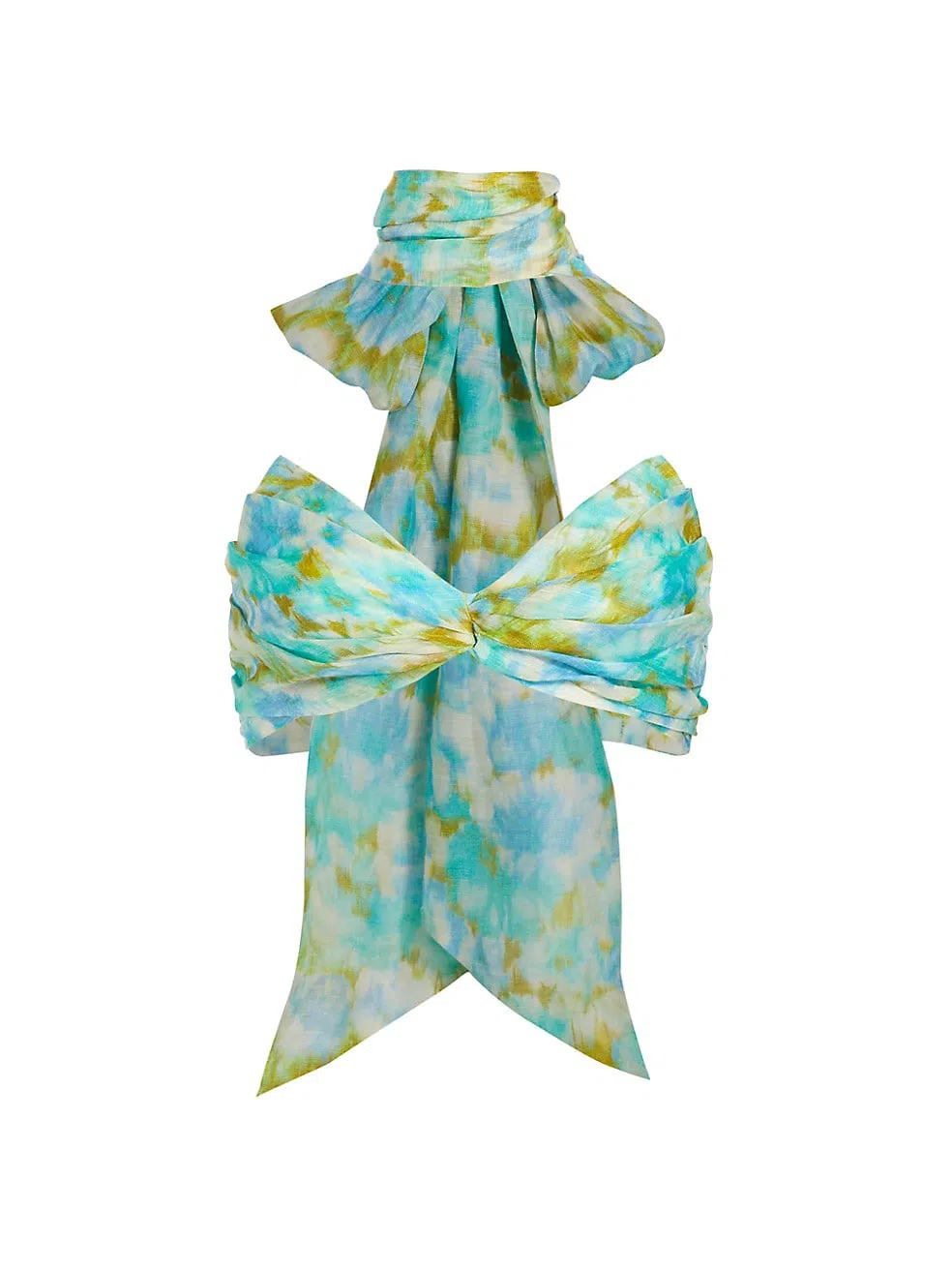 Zimmermann High Tide Twist Crop Bodice And Skirt Set Aqua Ikat Size 1/Au 10 - Image 4