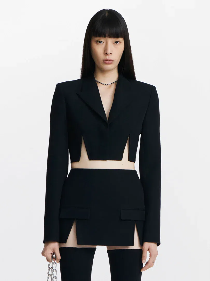 Dion Lee  Split Hem Mini Skirt  Black Size 6 - Image 1