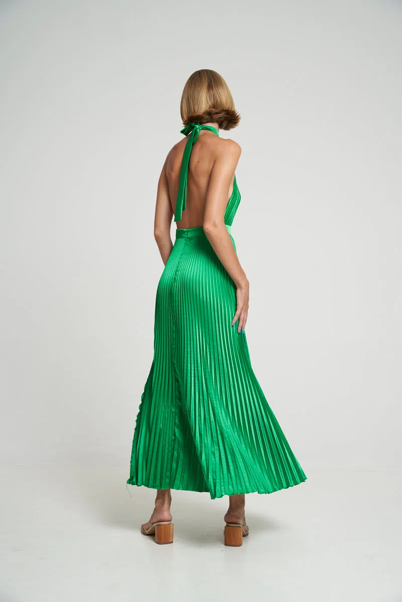 L’Idee Renaissance Split Gown Green Size 8 - Image 3