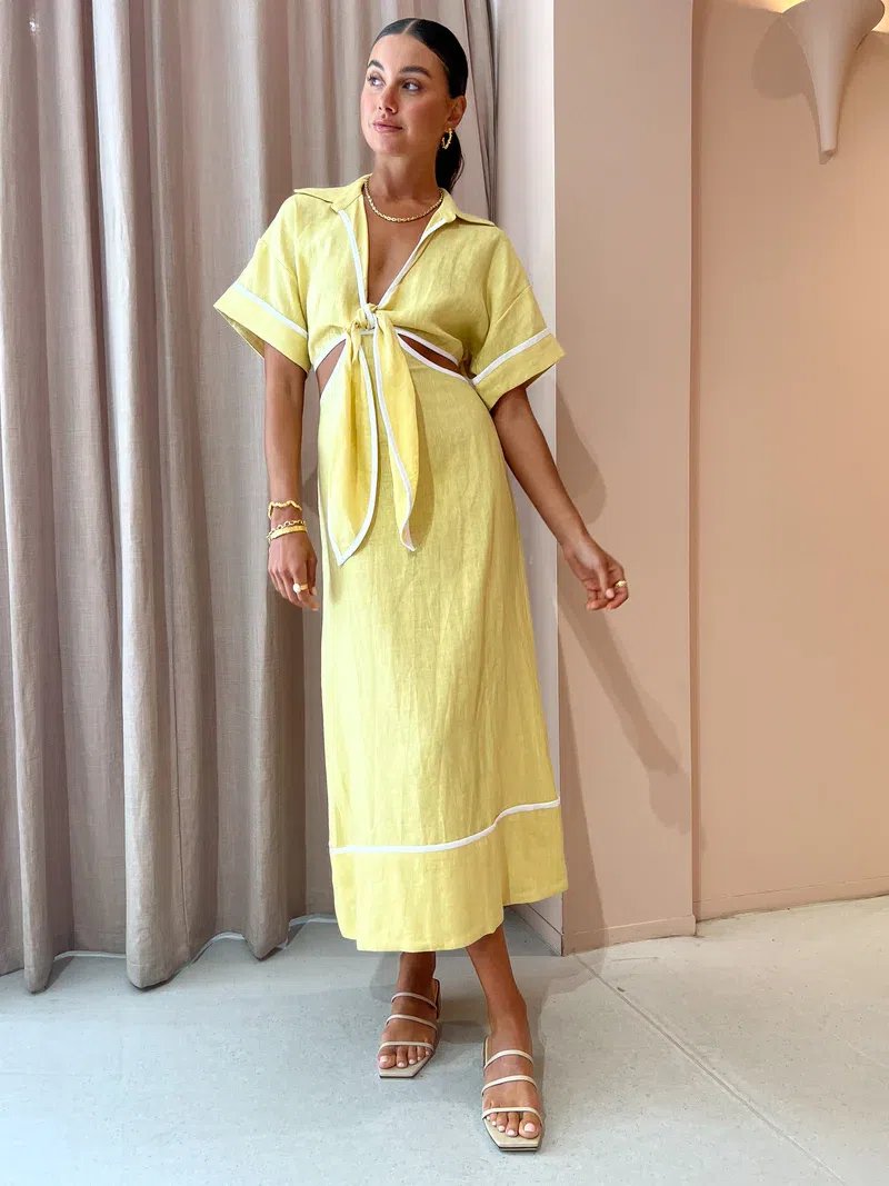 Roame Parque Dress in Butter Size 6 - Image 1