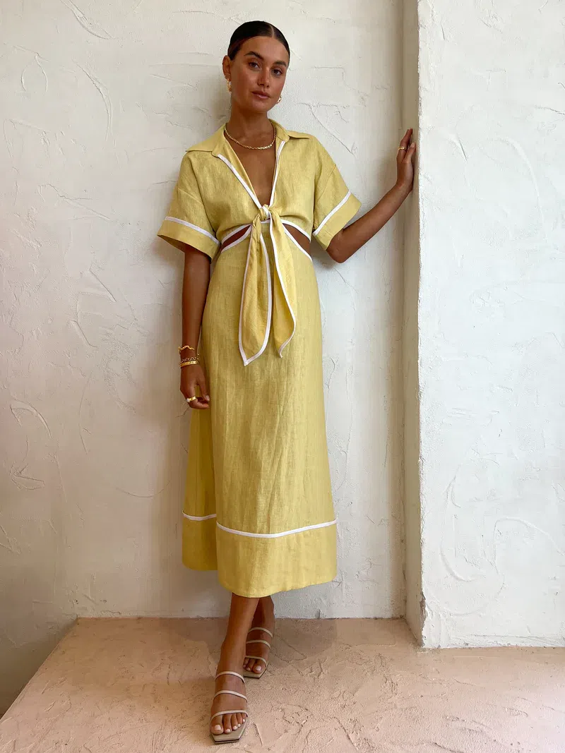 Roame Parque Dress in Butter Size 6 - Image 3