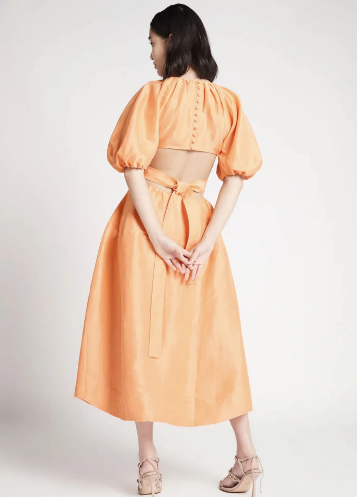 Aje Mimosa Cut Out Midi Dress Orange Size 10  - Image 4