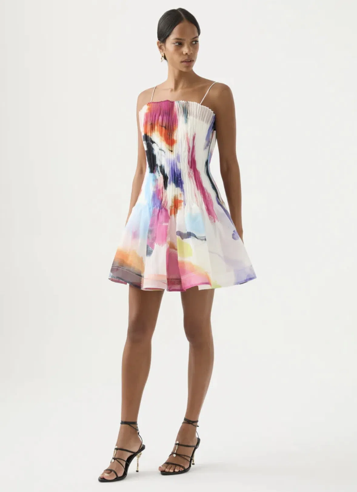Aje Celestial Pleated Mini Dress Multi-colored Size AU 6 - Image 1