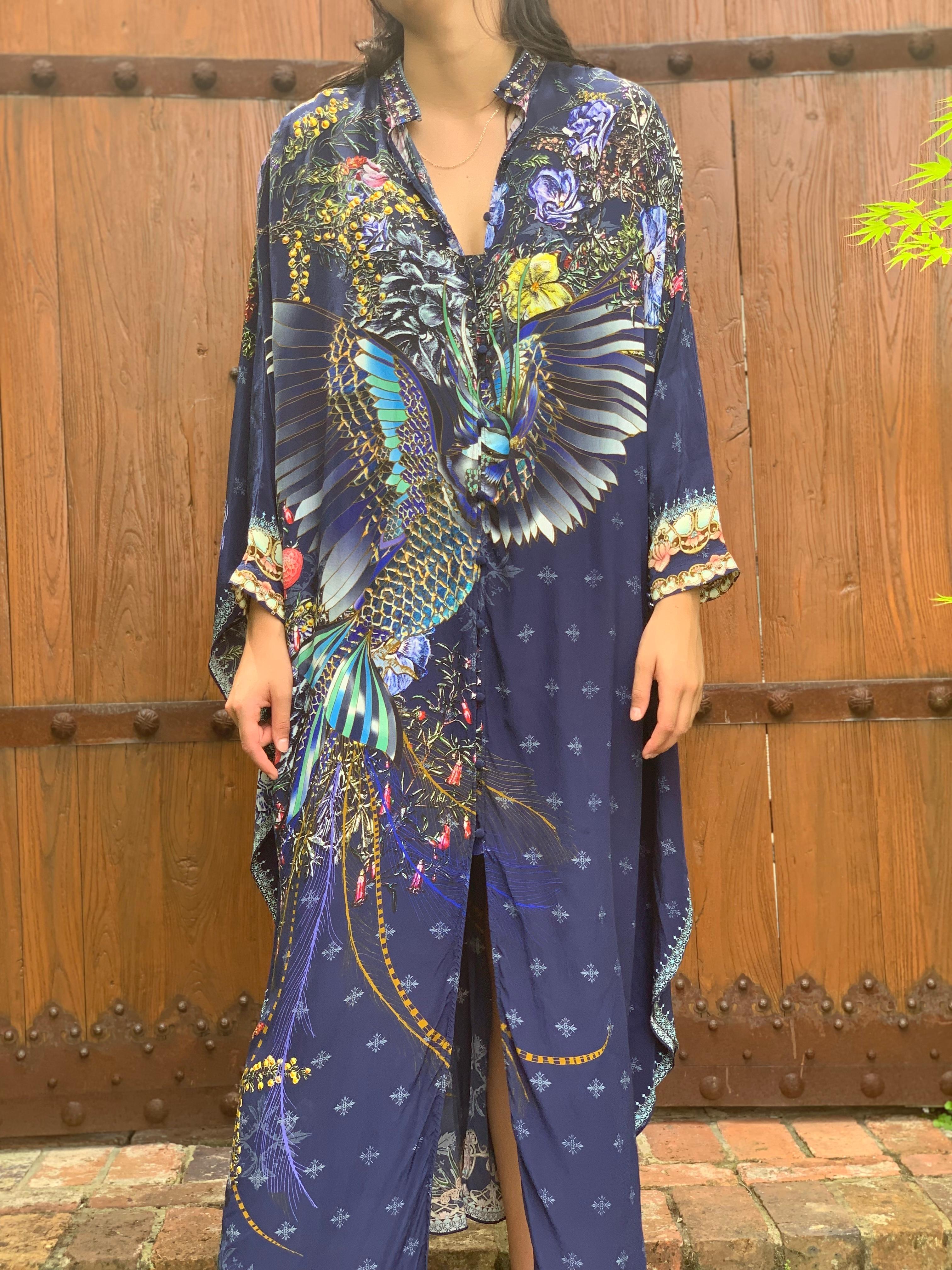 Camilla Southern twilight kaftan w high collar one size - Image 2