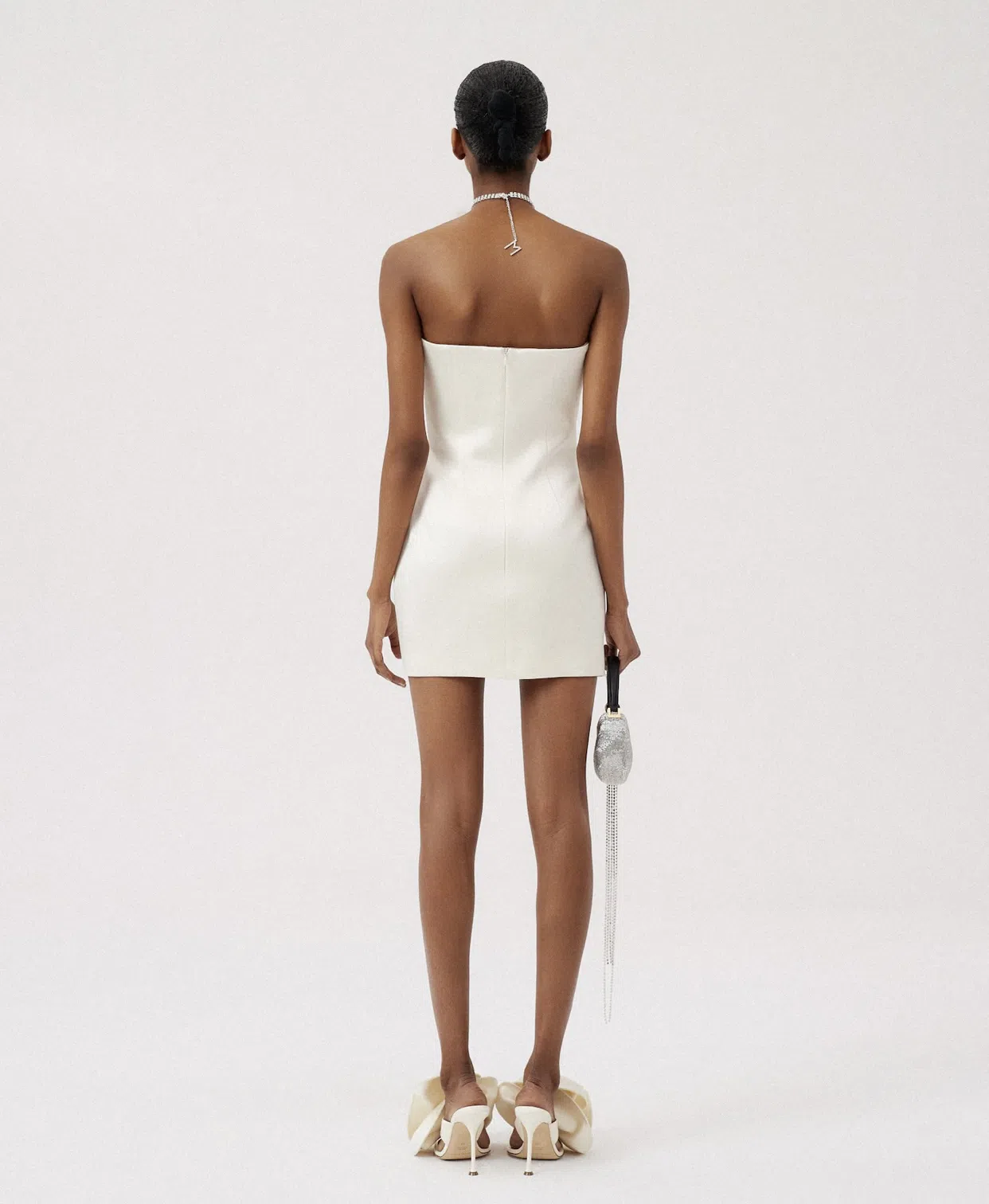 Magda Butrym Strapless Flower Bustier Mini Dress Cream Size 6 - Image 5