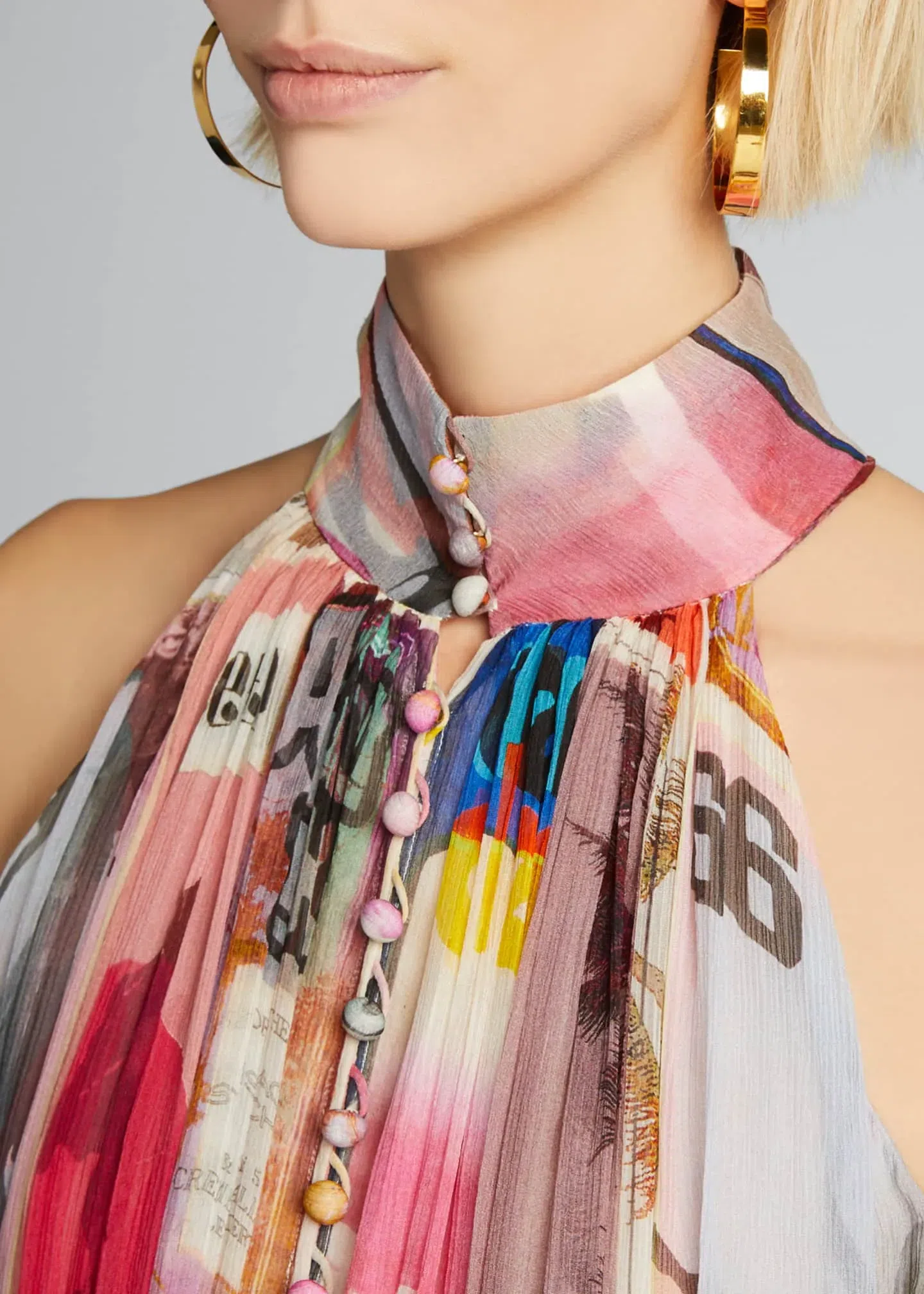 Zimmermann Wavelength High Collar Mini Dress Multi Size 0 / AU 8 - Image 2