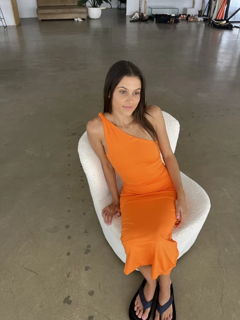 Kookaï Bambi Midi Dress Orange Size 34 / AU 6 - Image 2