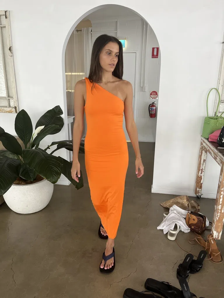 Kookaï Bambi Midi Dress Orange Size 34 / AU 6 - Image 1