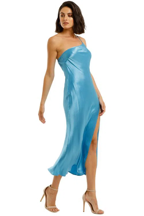 Bec and Bridge Frederic Asym Midi in Azure Blue Size 10 - Image 2