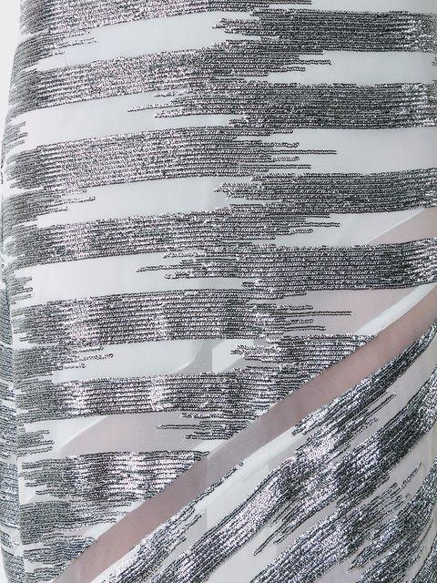 Manning Cartell Metallic Striped V-neck Dress Size 8 - Image 3