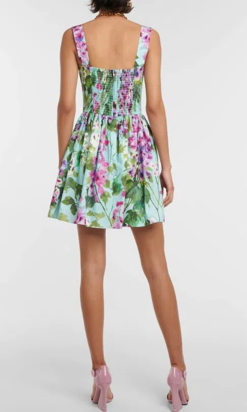 Dolce & Gabbana Floral Cotton Print Dress IT40 Multi-colored Size AU 8 - Image 2