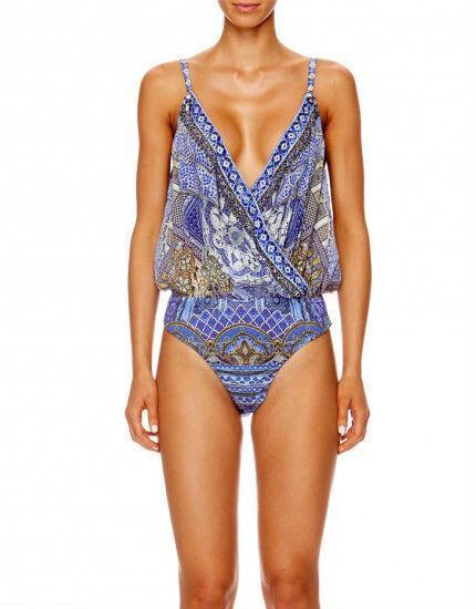 Camilla It Was All Just A Dream Cross Front Bodysuit Print Size 2 - Image 1