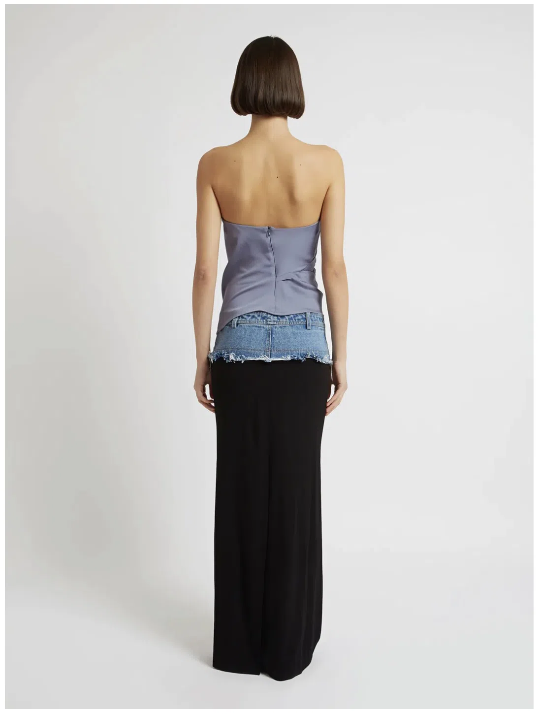 Christopher Esber Denim Belt Column Skirt Denim Black Size AU 6 - Image 3