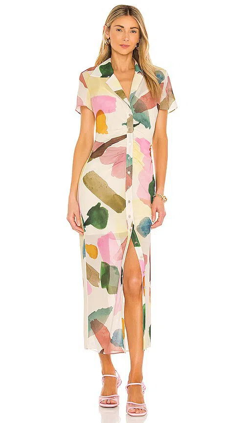 Song of Style Holland Midi Dress Multi Size 6  - Image 1