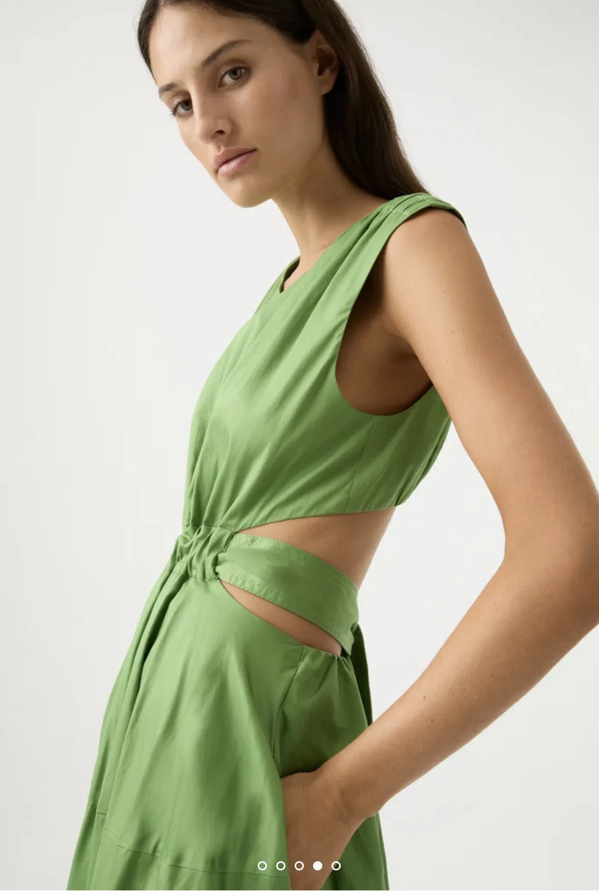 Aje Zorina Tie Midi Dress Green Size 8 - Image 2
