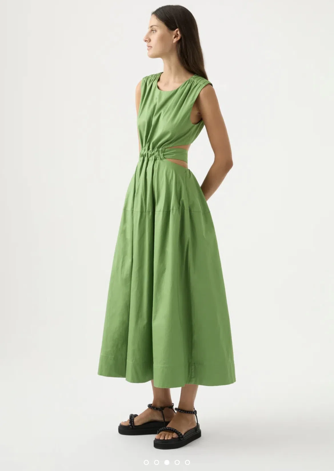Aje Zorina Tie Midi Dress Green Size 8 - Image 3