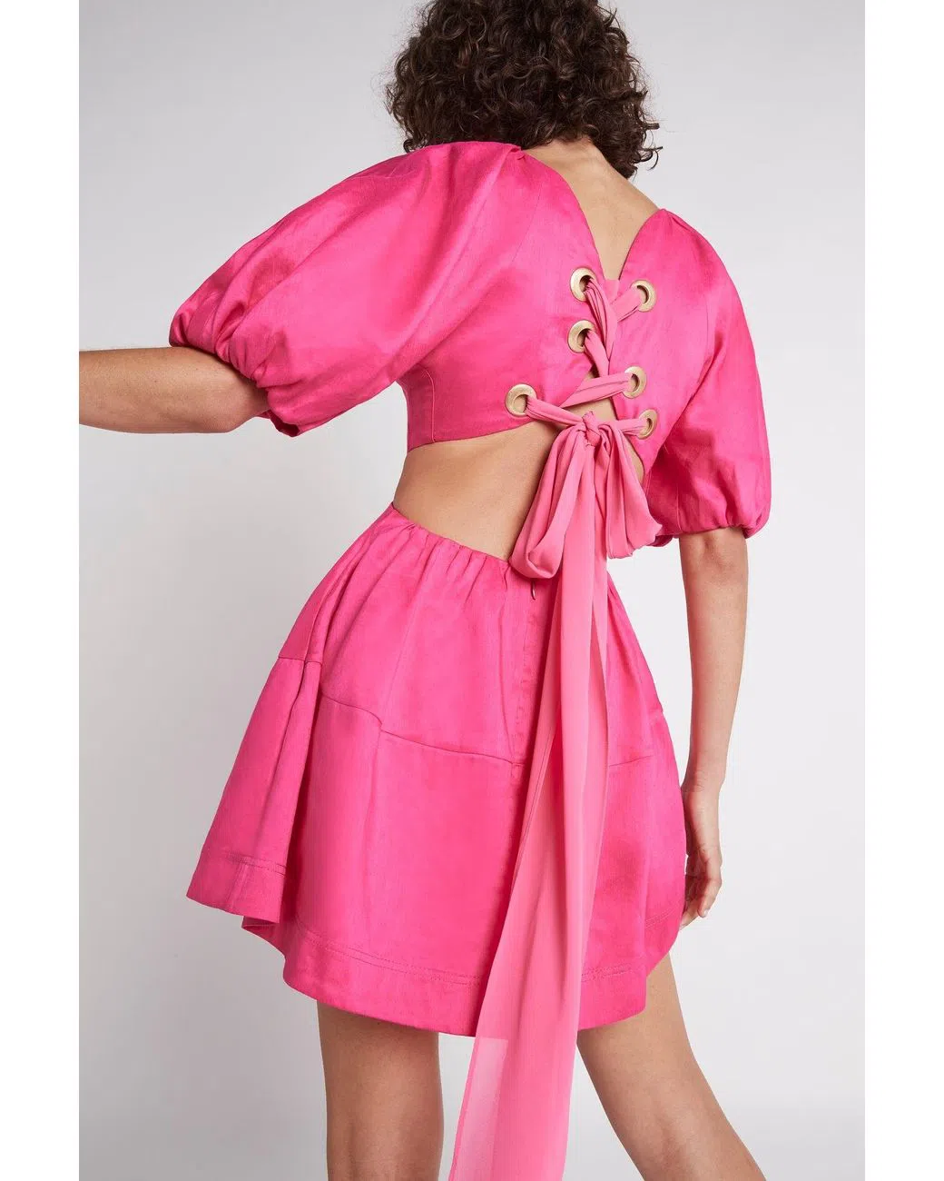 Aje Admiration Lace Up Mini Dress Pink Size 14 - Image 2