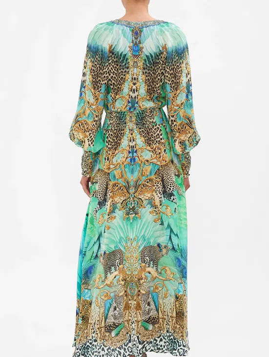 Camilla Dress With Shirred Waist and Cuff Multi Size XL / AU 16  - Image 4