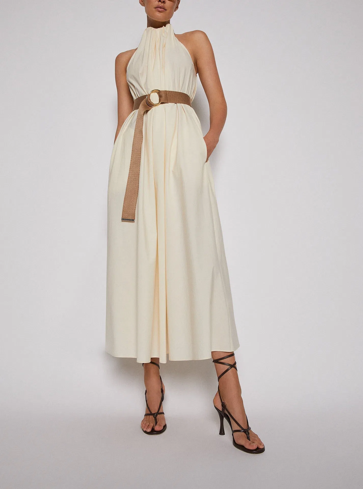 Scanlan Theodore Cotton Strapping Dress Yellow Size S / Au 8 - Image 1