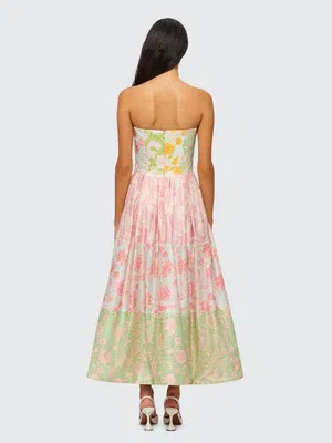 Leo Lin Ana Halterneck Maxi Dress Anemone Splice Print Size 12 - Image 4