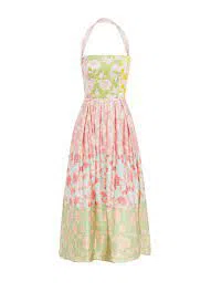 Leo Lin Ana Halterneck Maxi Dress Anemone Splice Print Size 12 - Image 5