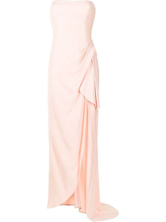 Manning Cartell Asymmetrical Games Strapless Gown Blush Size 8 - Image 4