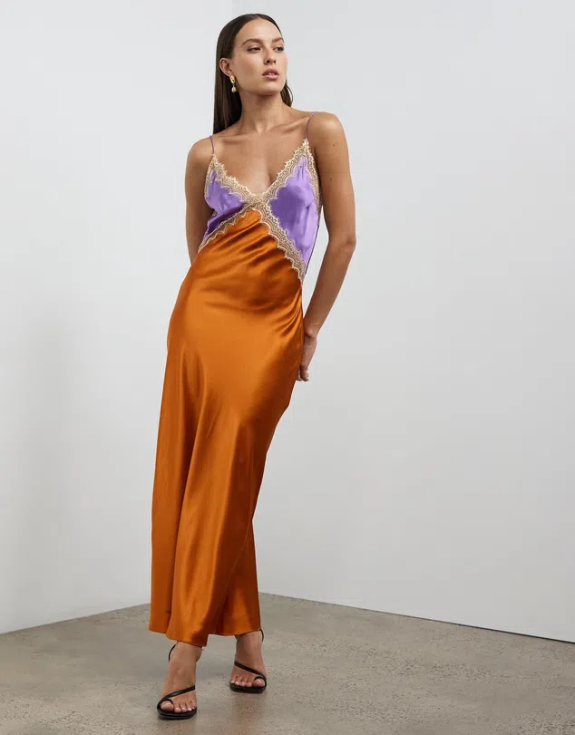 Ginia Sadie Midi Dress Amethyst/Sunset Size S / Au 8 - Image 5