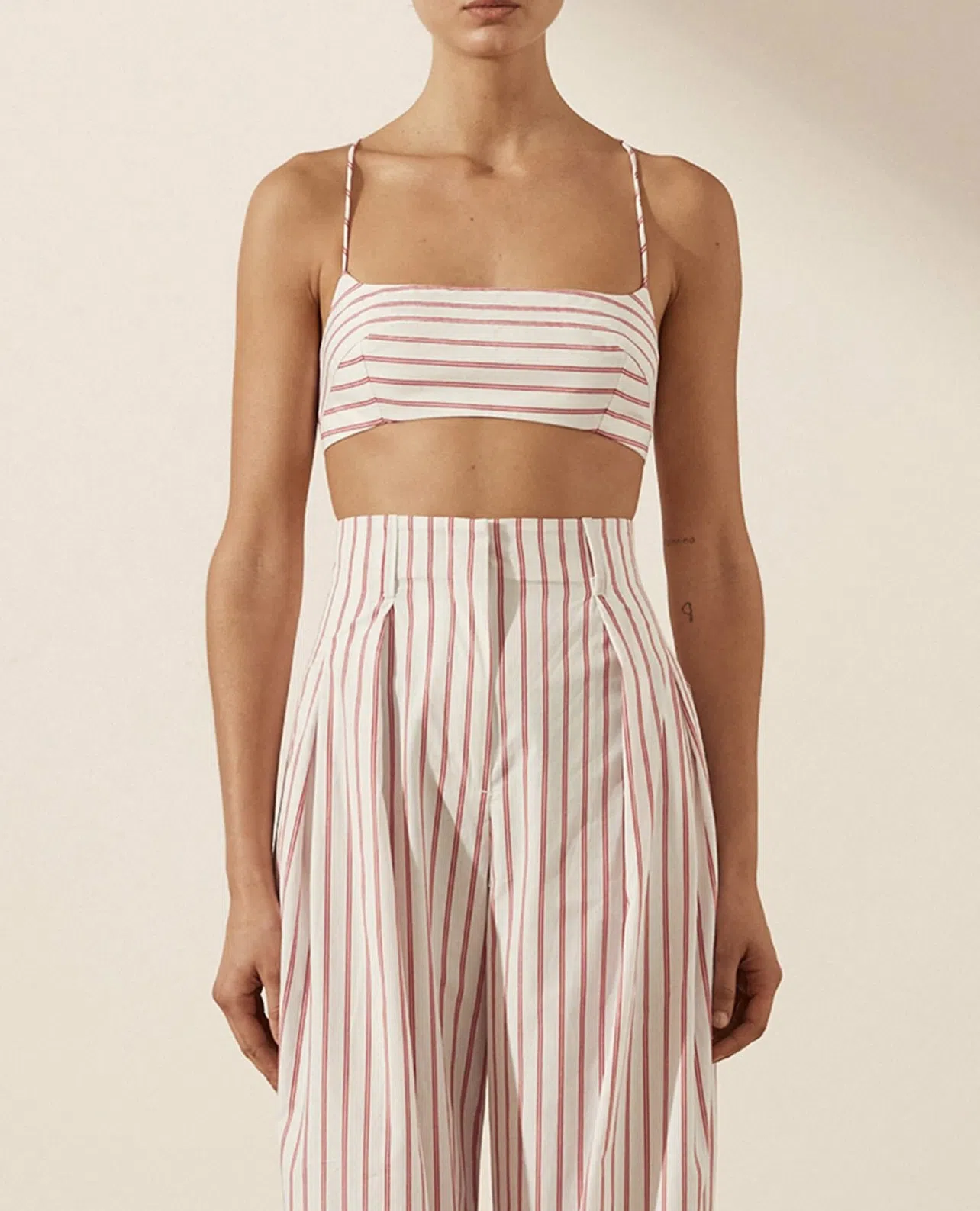 Shona Joy Tie Back Bralette & High Waist Pants Set Ribiero Size 6 - Image 5