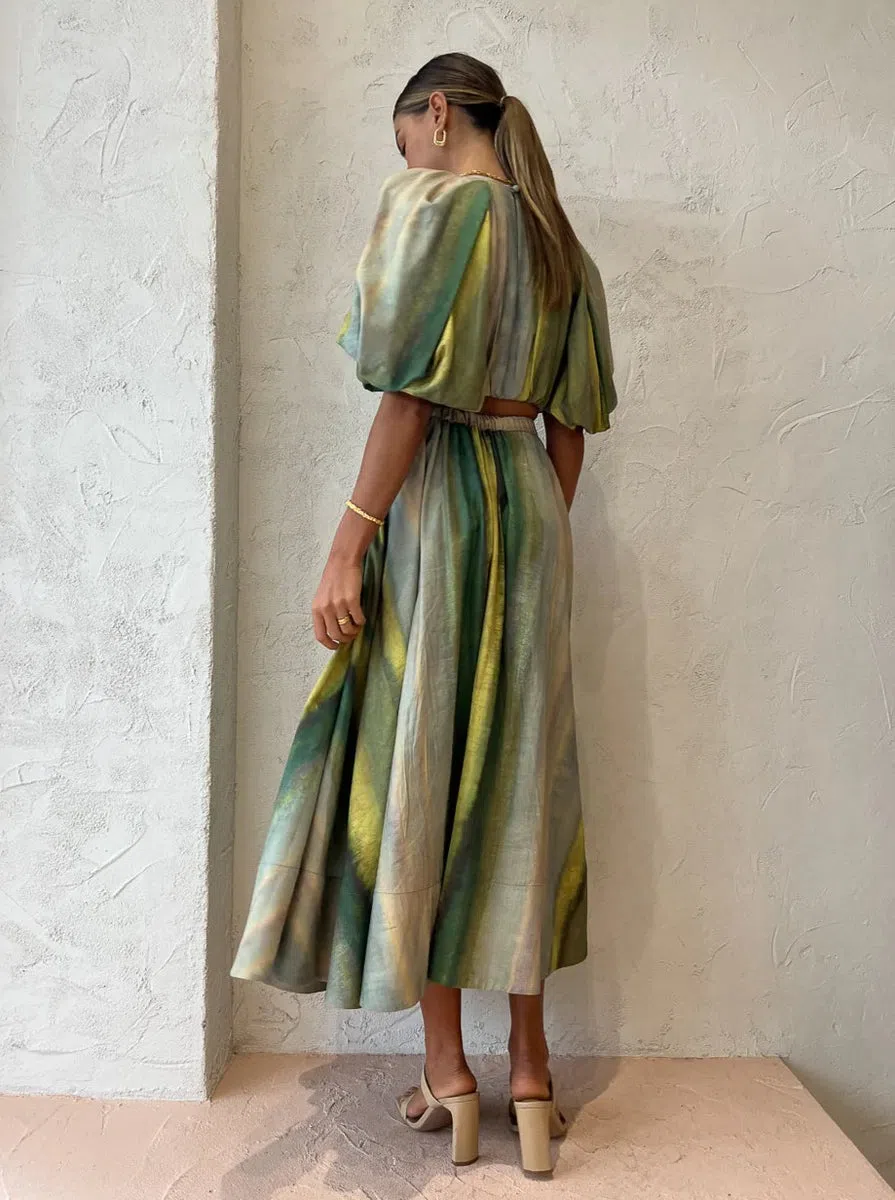 Acler Cumberland Top Green Multi Size 8 - Image 3