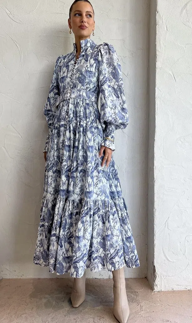 Palm Noosa Royal Flush Dress Jungle Blue Size 10 - Image 3